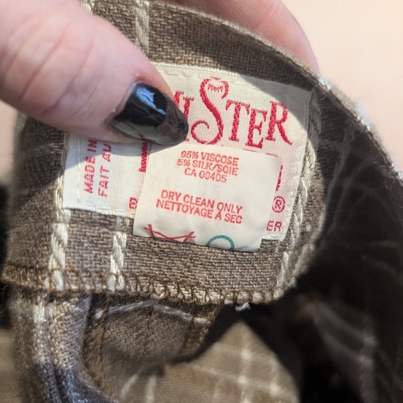 Plaid A-Line Skirt in Brown and White - Picture 7 of 7